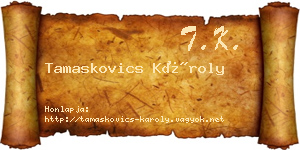 Tamaskovics Károly névjegykártya