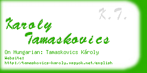 karoly tamaskovics business card